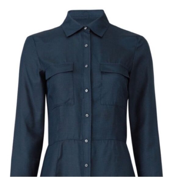 Scotch & Soda Maison Scotch Dark Blue Shirt Dress with Pin Stripes Size M - Picture 11 of 11